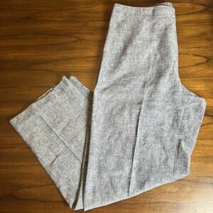 Chico's Flowy Leg Linen Blend Pull On Heather Blue Trousers Pants Size 1/US 8/10